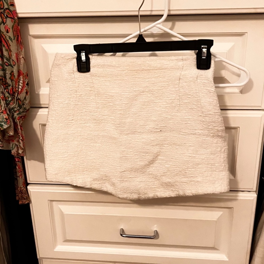 Zara tweed white mini shirt